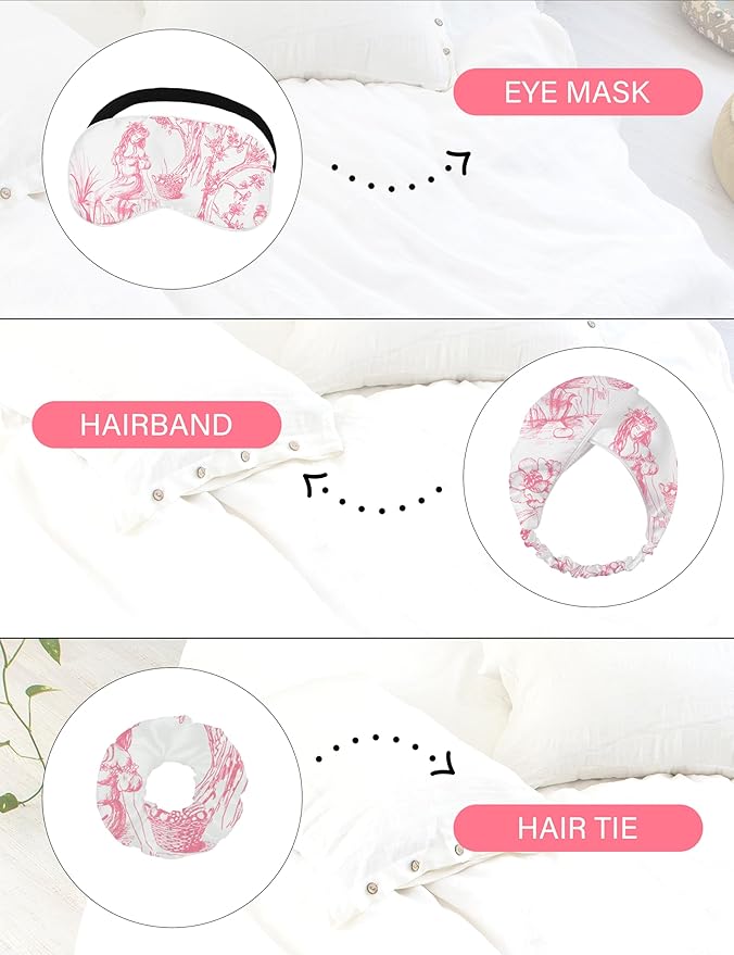 EPLAZA Silk Pajamas for Women Satin Pajamas Set 5 Pcs Long Sleeve Print Pattern Button Down Pjs Sleepwear Loungewear Set