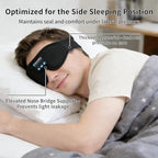 Sleep Mask with Bluetooth Headphones, 100% Light Blocking Sleep Headphones for Side Sleepers Men Women, Eye Mask with Thin Stereo Speakers, Soft Eye Cover for Travel Gift