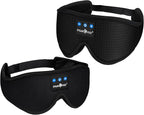 MUSICOZY Sleep Headphones Bluetooth 5.4 Headband Breathable 3D Sleeping Headphones, Wireless Eye Mask Sleep Earbuds for Side Sleepers Women Office Air Travel Cool Tech Gadgets Unique Gifts, Pack of 2