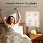 HOUSBAY Sunrise Alarm Clock Radio for Bedroom – Wake Up Naturally with Gentle Light & Nature Sounds, Relax with Bluetooth Speaker & Night Light