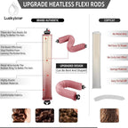 Heatless Curls Overnight Rods Jumbo Set, Heatless Hair Curler Velvet Satin Jumbo Flexi Rods to Sleep in, No Heat Overnight Sleeping Blowout Curls Wave Styling Tools with Silk Scarf 4pcs Dark Pink