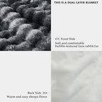 50x60 Inches Ultra-Soft Fuzzy Faux Fur Plush Throw Blanket - Thick, Warm Sherpa for Couch, Sofa, Bedroom, Camping - Decorative Blanket for Cozy Warmth, Bubble Black Tie Dye