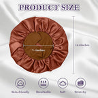 ZHENSILK 2Pcs Silk Bonnet for Sleeping, Satin Hair Bonnets, Soft Elastic Band Silk Sleep Cap, Hair Wrap for Women (Color-H Black+Brown)