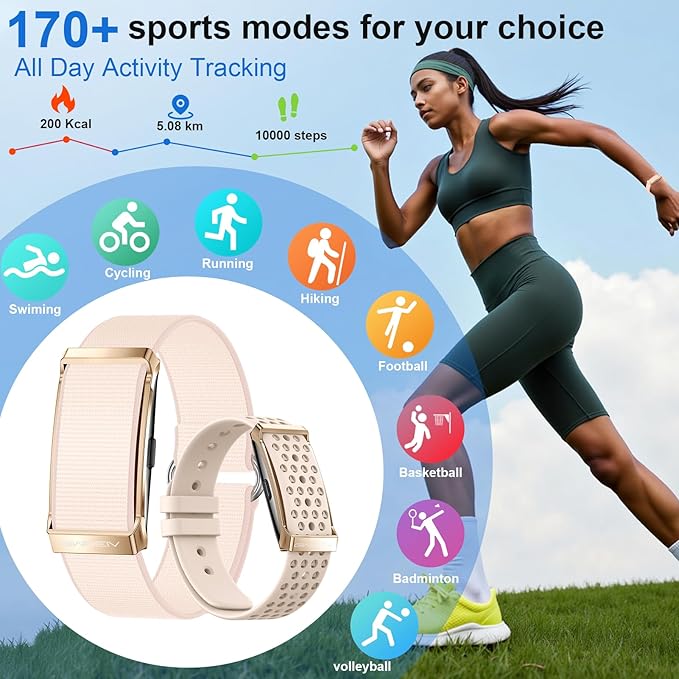Smart Bracelet, Health Activity Fitness Trackers with Heart Rate Sleep Monitor, 24/7 Blood Oxygen/Calorie/Stress/Step Tracker, Health Fitness Bands, 170+ Sports Modes Smart band with Free APP, 2 Bands