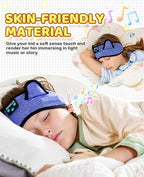 Kids 3-in-1 Headband Headphones-Wireless Bluetooth & Wired 3.5mm Jack, Ultra-Thin Speakers, Adjustable Fit for Toddlers, Safe Volume - Ideal for School/Travel/Sleep/Home, Gift for Boy& Girl
