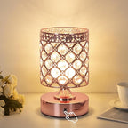 TOBUSA Crystal Cordless Table Lamp Rechargeable, Portable 6000mAh Battery Operated Lamp with 3 Color Temps & Stepless Dimming, Bedside Touch Small Desk Lamp, Rose Gold LED Night Light for Bedroom Bar