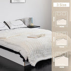 Chunky Knit Blanket - Luxury Soft Cozy 40 * 50 Throw Blanket,100% Woven Blanket Rope Knot Throw Blanket for Couch, Sofa, Home Decor, Gift - Machine Washable (Ivory White, 40 * 50)
