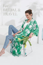 Aensso Long Soft Lightweight Silky Kimonos Robes for Women, Luxury Japanese Floral Womens Kimono Robe