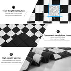 Black Checkered Weighted Blanket for Adults 20lbs, 60"x80" Queen Size, Cooling Heavy Blanket for 130-220lbs with Premium Glass Beads, Soft Thick Big Blankets for All-Season Sleeping Comfort Breathable