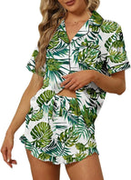 SAPJON Satin Silk Pajamas for Women 2Pcs Ruffle Notch Collar Sleepwear Button Down Short Sleeve Shorts Pjs Set Loungewear