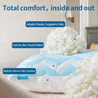 Dreamara Cooling Bed Pillows Queen Size Set of 2 – Adjustable Loft Shredded Memory Foam Pillows for Side, Back & Stomach Sleepers, Supportive & Breathable for Hot Sleepers (Blue)
