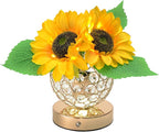 Flower Lamp with USB Charge,3-Colour Infinitely Dimmable Artificial Sunflower LED Table Lamp,Rechargeable Cordless Touch Small Night Light,Gift Ideas for Mothers Day,Xmas,Birthday (Sunflowers02)