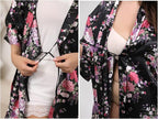 QXQTER Peony Floral Silky Satin Robe Wedding Bridal Party Bride Bridesmaid Robes for Women Dressing Gown Kimono Robe