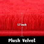 Jelymark Super Soft Shaggy Rug for Bedroom, 4x5.9 Feet Fluffy Carpet for Living Room, Fuzzy Indoor Plush Area Rug for Home Decor, Furry Floor Rugs for Dorm, Kids Nursery Rug for Girls, Red