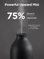 InnoGear Essential Oil Diffuser, 150ml Ceramic Stone Diffuser Handcrafted Aromatherapy Diffusers Ultrasonic Cool Mist Humidifier Vaporizor with 2 Mist Modes Waterless Auto Off for Room Office, Black