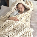 Hand Knit Throw Blanket 39x47 Warm Chunky Knit Bed Throw Soft Chenille Blanket for Sofa Couch Cozy Room Decor Fuchsia