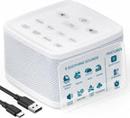 Big Red Rooster White Noise Machine for Sleeping – Baby & Kids Sound Machine with Rain, Nature & Ocean Sounds – Portable Sleep Noise Maker with Timer, Bluetooth & USB/3 AAA Power – Travel & Home Use