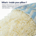 Dreamara Cooling Bed Pillows Queen Size Set of 2 – Adjustable Loft Shredded Memory Foam Pillows for Side, Back & Stomach Sleepers, Supportive & Breathable for Hot Sleepers (Blue)