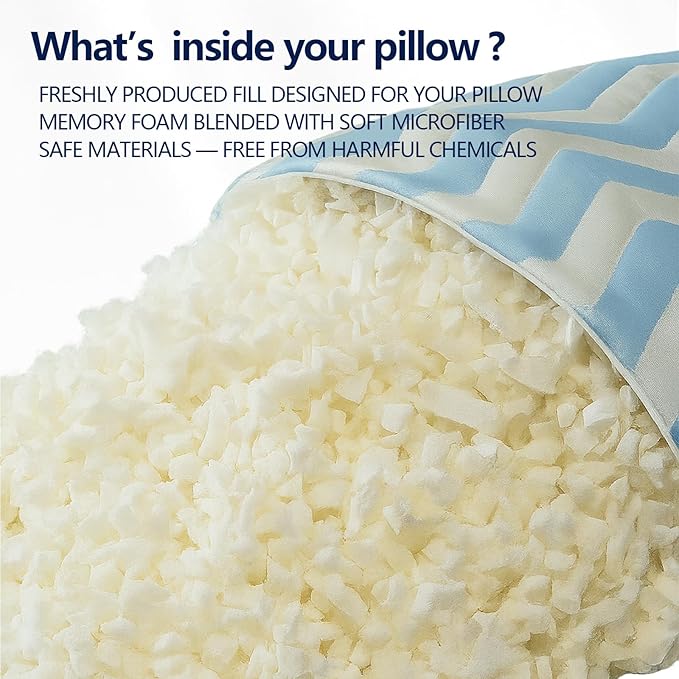Dreamara Cooling Bed Pillows King Size – Adjustable Loft Shredded Memory Foam Pillows for Side, Back & Stomach Sleepers, Supportive & Breathable for Hot Sleepers (Blue)