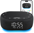 1Mii White Noise Sound Machine with Alarm Clock, Sound Machine for Sleep for Adults Baby, 30 Soothing Sounds, Smart App Controlled, Dimmable 7-Color Night Light, Sleeping Timer, 30 Volume Levels