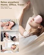Silk Sleep Mask for Women - Soft Breathable Organic Natural Mulberry Silk Fabric Blackout Eye Mask for Sleeping with Adjustable Straps No Pressure Eye Mask for Travel Essentials Gifts (Pink)