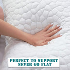 Shredded Memory Foam Pillows 2 Pack, Rayon Derived from Bamboo Pillow Queen Size Set of 2, Cooling Gel Pillows for Sleeping, Adjustable Pillow for Side Stomach and Back Sleepers with Washable Cover