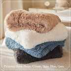 The Connecticut Home Co Throw Blanket Soft Fluffy Room Decor, 70x60, Cozy Warm Throws for Bed, Couch, Gifts for Women, Bedroom Cute Aesthetic Blankets Shag and Sherpa, Dusty Rose