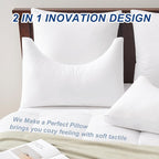 ACCURATEX Side Sleeper Pillow for Side and Back Sleepers-100% Cotton Cover Filled with Down Alternative,King Bed Pillows for Shoulder,Neck & Head Support,Adjustable Shredded Memory Foam Pillow
