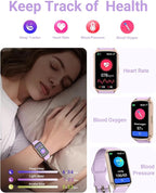 Amzhero Health Fitness Tracker with 24/7 Heart Rate, Blood Oxygen, Blood Pressure, Sleep Tracker, 5ATM Waterproof Activity Trackers with Step Tracker, Pedometer (S & L Bands Included)