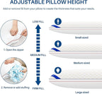 YZ HOME Long Body Pillow for Adults - Firm Body Pillow Insert with Shredded Blue Memory Foam, Adjustable Height, Soft Support for Side Sleeping, Pregnant Women, Washable (20x54 Inch, White)