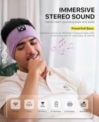 Perytong Sleeping Headphones, Bluetooth Headband, Soft Comfortable Headphones for Sleeping, Nap, Relaxation, Meditation, Yoga, Running, Jogging, Cool Tech Gifts for Women Men