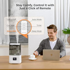 BOXING 4.5L Warm and Cool Mist Ultrasonic Humidifier for Bedroom Large Room, Top Fill Essential Oil Diffuser with Remote, Auto Shut-Off Quiet Sleep Mode, Humidistat, Timer, BPA-Free, 45H Runtime