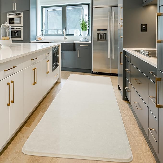 Andecor Shag Runner Rug for Bedroom Living Room, 2x6 Cream White Washable Fluffy Hallway Runner Area Rugs for Kitchen Boys Girls Kids Room Home Decorations Carpet