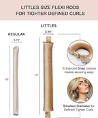 Littles Velvet Heatless Hair Curler Curling Rod Set, Soft Small Flexi Rods Hair Rollers Curlers to Sleep in No Heat Heatless Curls Overnight Rods for Short & Medium Hair for Tight Curls Blonde