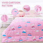 Kivik 5lbs Weighted Blanket, Breathable Small Heavy Throw Blankets, Sleeping & Calming for Bed Couch Home School, Machine Washable, Cooling Soft Microfiber, 36x48 Inches, Pink Unicorn