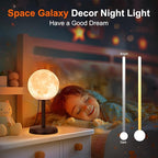 Moon Lamp LED Night Light - Dimmable Bedside Lamps Small Modern Bedroom Lamp LED Desk Light with 25 Lighting Modes 3D Printed Realistic Moon Surface - Perfect for Girls Boys Kids Birthday