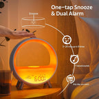 MOMILLA Smart Sunrise Alarm Clock with Wireless Charging, Wake up Light w/Bluetooth Speaker, APP Control White Noise Sound Machine, Compatible with Airpods/iPhone, Alarm Clocks for Bedrooms Adults