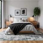 CRYPTOLITE Area Rugs 8x10 Rug for Living Room Abstract Washable Rug with Non-Slip Backing Low Pile Area Rug for Bedroom, Dining Room, Grey