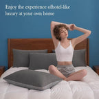 MOLCLCUY Memory Foam Pillows King Size Set of 2 Adjustable Cool Pillow for Side Back Stomach Sleepers Luxury with Washable Cover