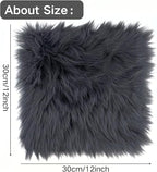 Liyee12 inch Grey Square Faux Fur Rug, Small Product Photography Background, Perfect for Jewelry, Mini Bags, Nail Art, Small Vases and Other Desktop Photography (1pcs Grey)