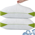 Luxury Hotel Cooling Pillow for Sleeping,Medium Firm Shredded Memory Foam Pillows Standard Size Set of 2,with Zipper Adjustable Supportive