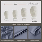 Bella Coterie Luxury Silk Pillowcase for Hair and Skin | 30 Momme | 100% Pure 6A Mulberry Silk | Super Soft | Perfectly Plush [Standard, Cobalt]