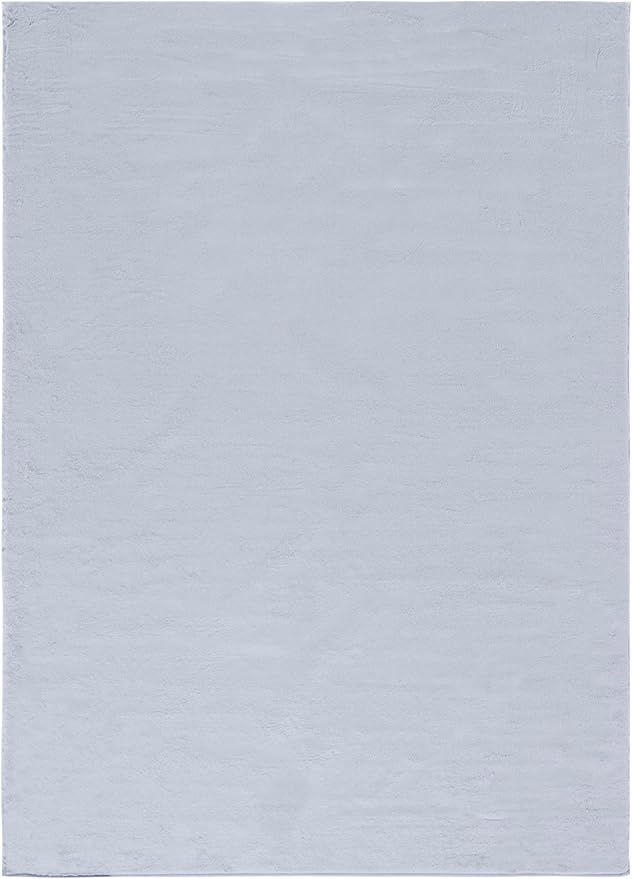 SAFAVIEH Washable Rug Faux Rabbit Fur Shag Collection - 4' x 6', Light Grey, Slip Resistant & Easy Cleaning, Ideal for Living Room, Bedroom, Nursery, Boys & Girls Kids Playroom, Dining Space (FRF976F)