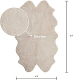 Nordic Sheep Real Sheepskin Rug 4x6 ft | Sheepskin Rugs for Living Room and Sofa | Large Bedside Rugs for Bedrooms is Breathable & Heat-regulating | Fluffy Rug in Color Beige