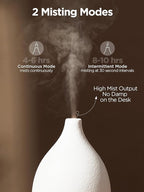 InnoGear Oil Diffuser, 150ML Ceramic Diffuser for Essential Oils Handcrafted Aromatherapy Diffuser Ultrasonic Cool Mist Humidifier with 2 Mist Modes Waterless Auto Off for Room Office, White Base