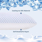 OSBED Cooling Adjustable Shredded Memory Foam Pillows Queen Size Set of 2 - Temperature-Regulating for All Sleepers with Dual Airflow Ventilation(CertiPUR-US & Hypoallergenic & Machine Washable)