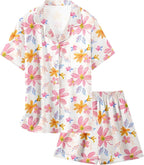 Girls & Womens Satin Pajamas Set, Silk Button-Down Sleepwear 2 Piece Nightwear, 3 Years - Women XXL