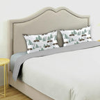 Bear Print Satin Pillowcase Queen Size, Winter Forest Silk Pillow Case with Envelope Closure, Satin Pillowcase for Hair and Skin, 20x30 inches, White, 1 PC
