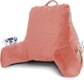 Clara Clark Reading Pillow with Shredded Memory Foam for Sitting Up in Bed and Couch, Back and Arms Adjustable Support for Adults & Teens Backrest Pillows for Reading, with Washable Cover Misty Rose