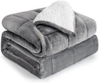 Cottonblue Sherpa Fleece Weighted Blanket 15 Pounds Queen Size 60” x 80 Heavy Weighted Blankets for Adults Perfect for 150-210 lbs, Soft Cozy Fuzzy Blankets 60x80 inches, Idea Gifts, Gray